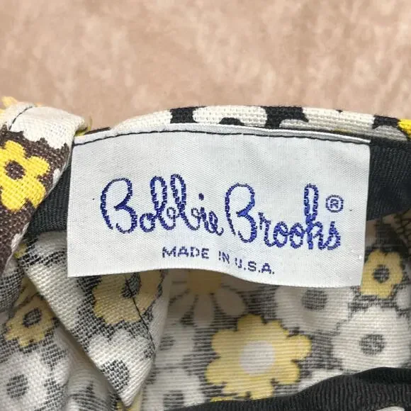 Vintage 60s Bobbie Brooks Pop Art Floral Print Lederhosen Overall Shorts Mod - Picture 3 of 8